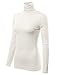 FASHIONOLIC Womens Premium Long Sleeve Turtleneck Lightweight Pullover Top Sweater (CLLT002) Ivory L
