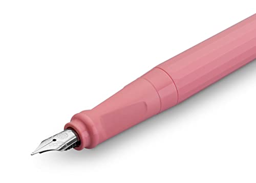 Image of Kaweco PERKEO Medium Nib Fountain Pen - Peony Blossom Body, Premium German Fountain Pen with Royal Blue Ink Cartridge, 13 cm, Light Weight, Ergonomic Grip