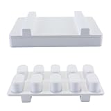 ACOLY Molde de arroz japonés para sushi 10 en 1: antiadherente, rectangular, de plástico blanco, para bolas de arroz para sushi y nigiri.