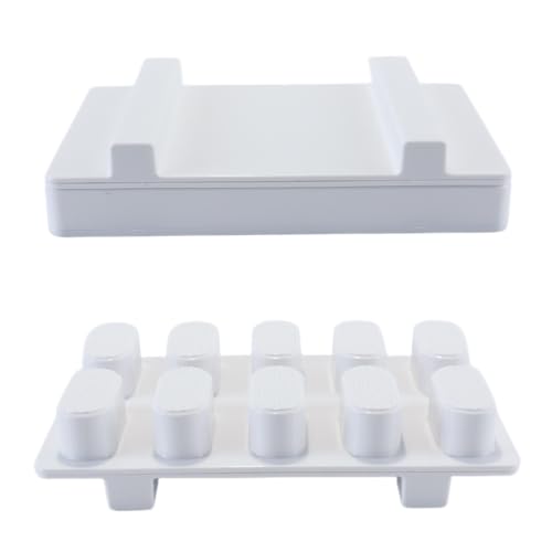 Acoly Molde De Arroz Japonés Para Sushi 10 En 1: Antiadherente, Rectangular, De Plástico Blanco, Para Bolas De Arroz Para Sushi Y Nigiri.