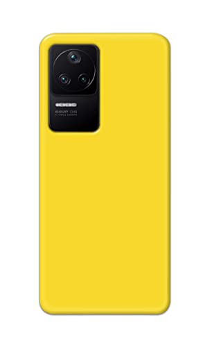Image of Printed Hard Back Cover Case for Mi Poco F4 5G Back Cover (Plain Yellow) -1803