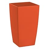 ECOMACETAS FLOWERPOT STORE Maceta de Colores de Plástico. Alargada Rectangular Decorativa 26 cm De Alto (Rojo Coral, 1)