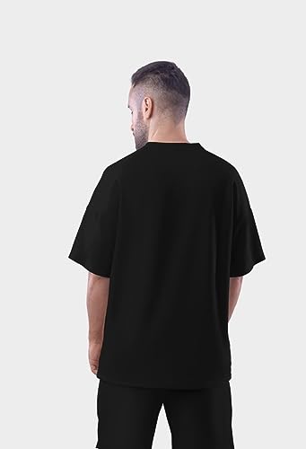 Image of Be Crazy Oversized Loose Baggy Fit Drop Shoulder Half Sleeves Pure Cotton Anime Graphic Printed T-Shirt for Men