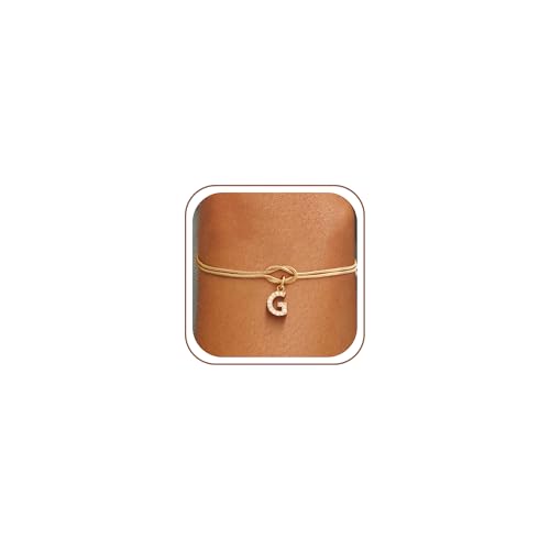 GWHInitial Bracelets for Women - 14K Gold Plated Love Knot Letter A-Z Initial Bracelet, Dainty Forever Infinity Bracelet, Birthday Gifts, Jewelry Gifts for Women, Lover Bridesmaids Friends Gifts G