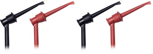 Image of Mini Grabber Test Clip with 2MM Banana Jack, 2 PCS Multimeter Test Lead Hooks Clips Push on Test Probe Electronic Testing IC Grabber (Pack of 2)