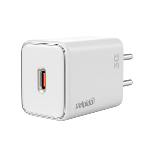 Image of Original 30W Universal Charging Adapter with USB-C Port, Type C Fast Charger, Mobile Charger Adapter for iPhone, iPad, Samsung Galaxy, Redmi, Mi, Oppo, and More (GD-WC-10 - White)