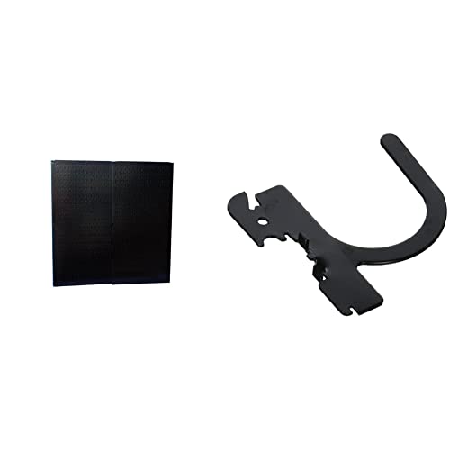 Image of Wall Control Black Metal Pegboard Pack (2) Slotted Pegboard U-Hook Pegboard Only, 3 inch, Black