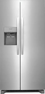 Frigidaire 33" Side-by-Side Refrigerator with 22.2 cu. ft. Total Capacity, Air Filter, LED Interior Lighting, Ice Maker in Stainless Steel