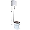 Aspen antique high tank pull chain toilet white ceramic high tank elongated rear entry bowl and chrome l pipes ada compliant toilet 74 to 78 inches adjustable height renovators supply manufacturing  urban country home decor