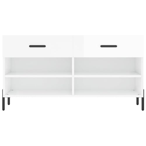 Banc à Chaussures Moderne avec 2 Tiroirs pour Organiser le Salon - 7