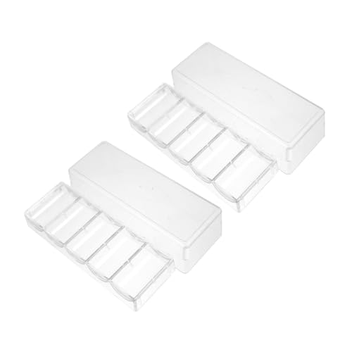 Abaodam 2Piezas Caja de Almacenamiento de Fichas de Póker con Tapa Organizador Transparente de Rack de Chips de Póquer y Resistente para