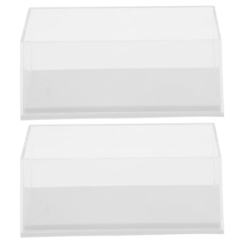 FENICAL Transparente Acrylbox 2 Stück als Vitrine für Modellautos 1:64 mit Deckel und Sockel Staubdichte Aufbewahrungslösung für Sammler und Präsentationen im Wohn oder Bürobereich