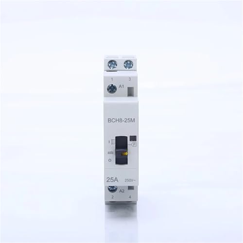Contactor modular de riel DIN 2P 25A 230V con interruptor manual de dos polos 2NO 2