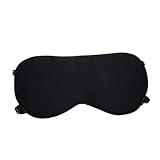MOTHNUR Seiden schlafmaske mit Doppelt Verstellbarem Gurt Atmungsaktive Leichte Augenbinde zum Schlafen und Entspannen Echte Seide Lichtblockierend für Damen und Herren Schwarz