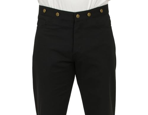 Historical Emporium Men's Modern Waist Broomfield Trousers, Victorian Western Pants with Suspender Buttons2