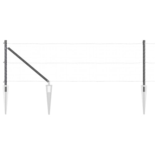 vidaXL Zaunpfosten mit Spitze 7 Stück Ø32 mm 120 cm verzinkter Stahl