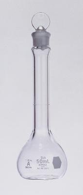 DWK Life Sciences 28014-100 Volumetric Flask with Glass Pennyhead Stopper, Class A, 100ml