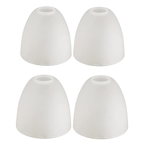 Anmire 4 Pack Frosted Glass Shade, Bell Shaped Light Fixture Replacement Glass Lamp Globe or Cover with 1-5/8-Inch Fitter for Chandelier Wall Sconce Pendant Light G0109