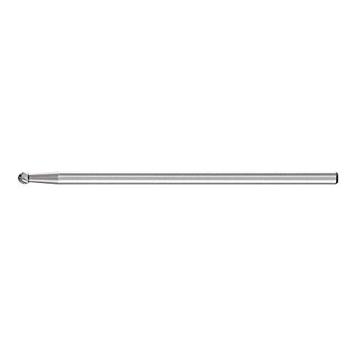 PFERD TOOLS HM-Frässtift mit Langschaft, Kugelform KUD, Zahnung 3 PLUS, Frässtift-ø 3mm, Schaft-ø 3mm, Länge 75mm, 21211087 – für universelle Anwendungen auf den wichtigsten Werkstoffen