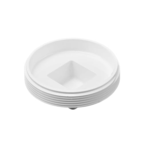 NDS 41P8 PVC S&D Cleanout Plug, with 4-Inch MPT Connection, Works with 4-Inch FPT drain fittings attached to Sewer and Drain Pipe, White