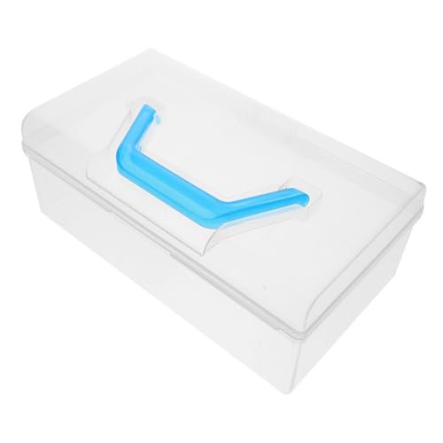 Caja organizadora de fichas Mahjong de plástico con asa miniatura 1