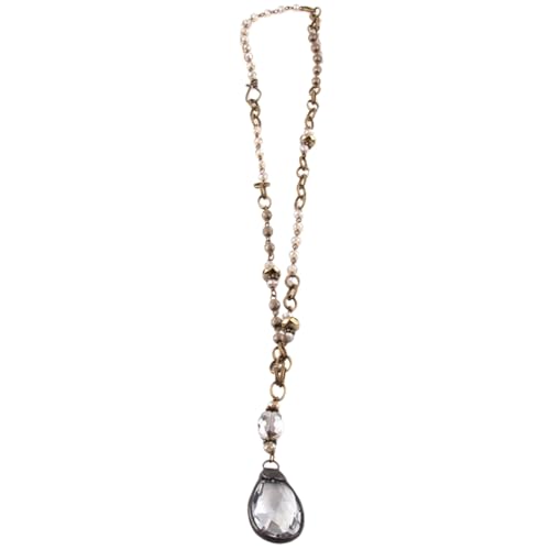 Razered Fashion Bohemian Jewelry Antique Stone Glass Chain Crystal Pendant Necklaces For Women Ethnic Necklace - 5-70cm