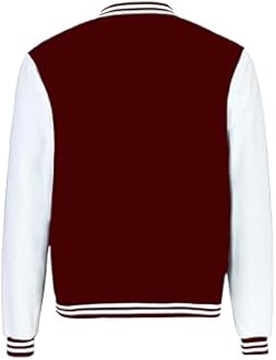 Koverify Varsity Jacket For men and Women Solid unisex Maroon/Baseball Jacket/University Jacket