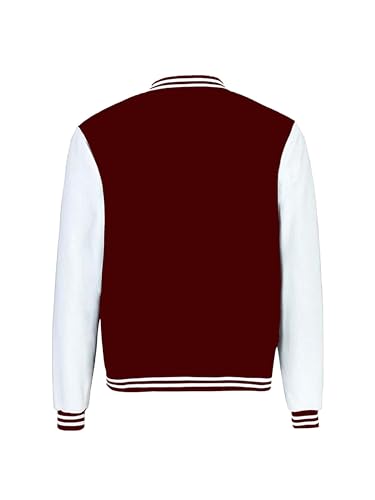 Koverify Varsity Jacket For men and Women Solid unisex Maroon/Baseball Jacket/University Jacket