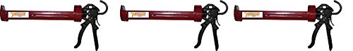 Newborn 255 Super Smooth Rod Revolving Frame Caulking Gun, 1/4 Gallon Cartridge, 18:1 Thrust Ratio (3-(Pack))