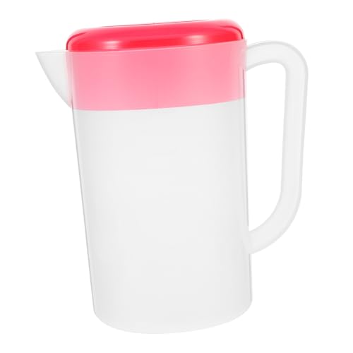 Mikikit botella de agua fría enfriado jarra de agua con tapa delgada frío jarra de plástico jarra para el frigorífico jarra de té para nevera jarra de té helado el plastico rojo