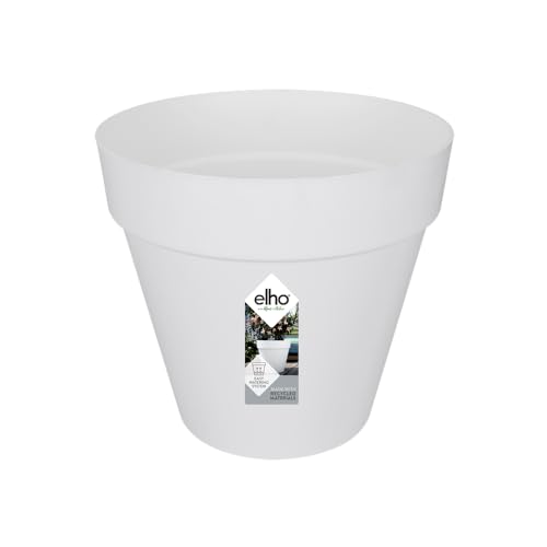 Elho Loft Urban Rond 30 - Pot De Fleurs pour Extérieur - Plastique 100% recyclé - Ø 28.5 x H 26.0 cm - Blanc/Blanc