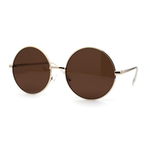 SA106 Classic Iconic Hippie Large Circle Lens Round Metal Sunglasses2