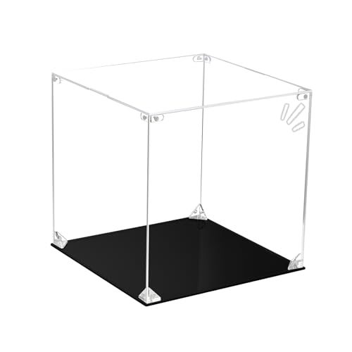 CHILLCASE Clear Acrylic Display Case with Meaningful Engraving Design,Self-Assembled Display Box,Dust-Proof Showcase for Action Figures Collectibles(Suprise,11.8×11.8×11.8 inch