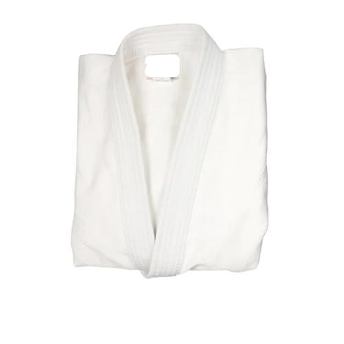 Traje De Judo Uniforme profesional de Judo Gi for artes marciales, Kimono blanqueado tejido único, perfecto for competición o entrenamiento con cinturón blanco(White,XXXL-190CM)