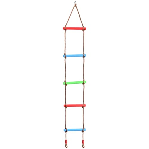 Échelle de corde pour enfants, cordes en plastique et nylon robustes de 1, 8 m, jouets d'escalade, idéal pour balançoire, extérieur, cabane dans les...