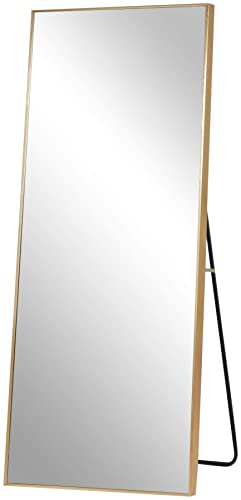 PexFix Full Length Mirror Aluminum Alloy Ultra-Thin Frame Floor Mirror Full Body Mirror Wall Mirror Hanging Leaning Standing Mirror for Home and Office, 59