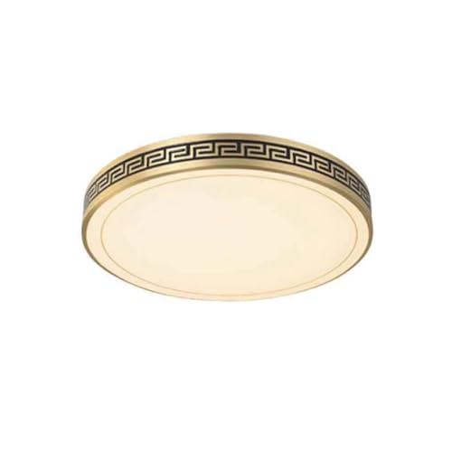 WDSOPK Lámpara de techo LED circular de cobre con patrón creativo personalizado, adecuada para dormitorios, salas de estar, pasillos, moderna (estilo B)
