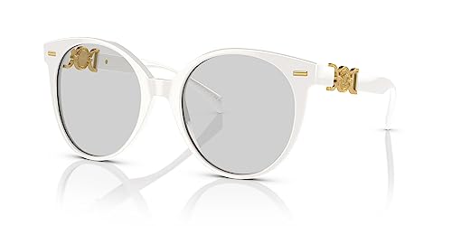 Versace Woman Sunglasses White Frame, Photo Grey Lenses, 55MM