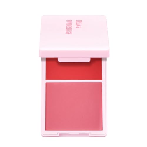 Colorete en crema y polvo 2 en 1 para crear maquillaje dimensional y moderno para las mejillas, maquillaje contorneado