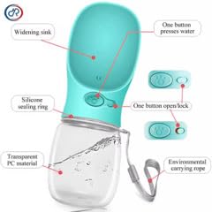 Portable Dog Water Bottle, Capacity, Leak-Proof Dispenser for Walking Travel, Hiking, Camping, Outdoor Use (fresh blue, 550ml) - Image 4