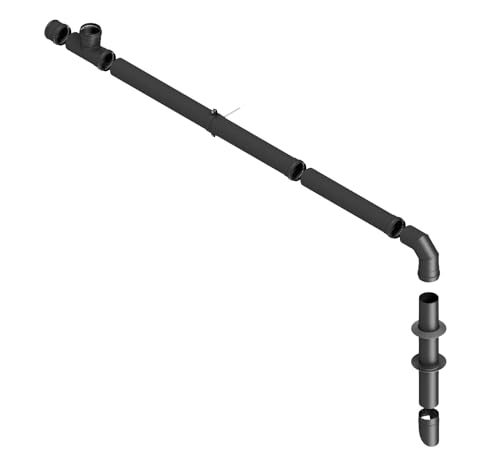 TYGERIX® Komplettes Set mit Schläuchen, Anschlüssen und Zubehör für Pelletofen, 80 mm, Set mit 10 Elementen, sehr hohe Hitzebeständigkeit, Dicke 1,2 mm, formstabil, hergestellt in Italien,