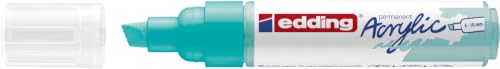 edding 5000 Acrylmarker breit - türkis - 1 Acrylstift wasserfest - breite Keilspitze 5-10 mm - Acryl Farben zum Malen auf Leinwand, Malpapier und Holz - Acrylstifte für Steine