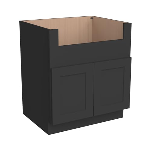 CozyHommie 33" RTA Shaker Solid Wood White Farmhouse Sink Base