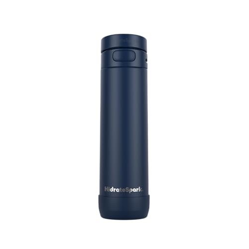 HidrateSpark PRO 2 Garrafa de água inteligente pronta de 600 ml com bota de silicone - Chug Navy