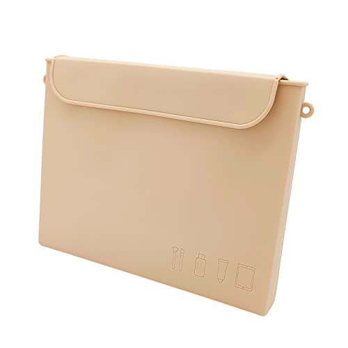 Coksdupid Silicone Makeup Bag, Soft And Comfortable Silicone Toiletry Bag, Fashion Travel Cosmetic Bag  For Women And Girls  (Khaki) #TOP15