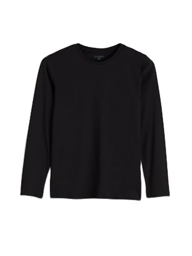 LC واكيكي فيست رجالي برقبة دائرية ضيقة واكمام طويلة، مقاس L، لون اسود