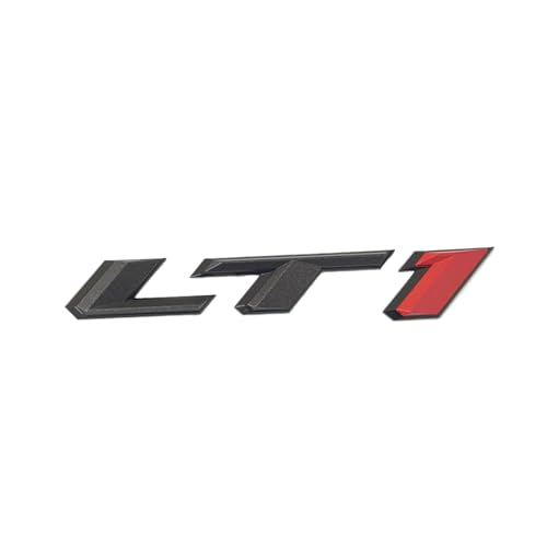 Image of 2pack LT1 Emblem 3D Side Door Badges Sticker Letters Nameplate Compatible with 2017-2024 84534516 SS LT1 Black Red