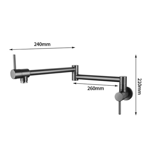 Robinet de remplissage en pot gris en acier au-dessus du plan de cuisson