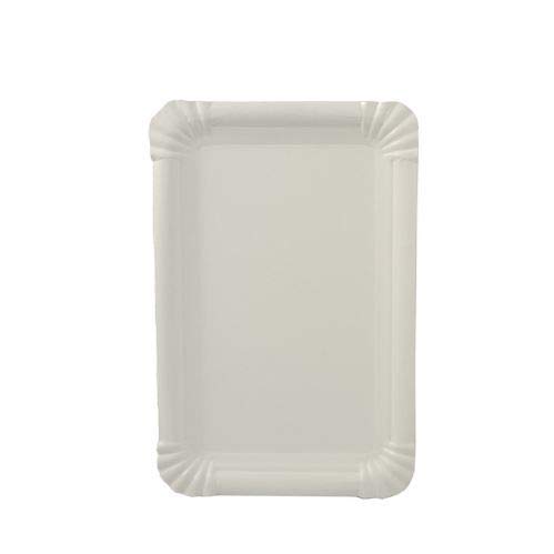 Teller, Pappe [ff] eckig 13 cm x 20 cm weiss tbU95644 Einwegteller Pappteller, 1000 Stück