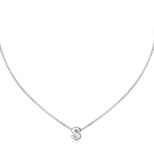 isigno Colar letra inicial mulher pingente 26 letras prata de aço inoxidável mini alfabeto jóias minimalistas de nomes para mães menina casais, melhor amiga, 1, Sem metal, Letras